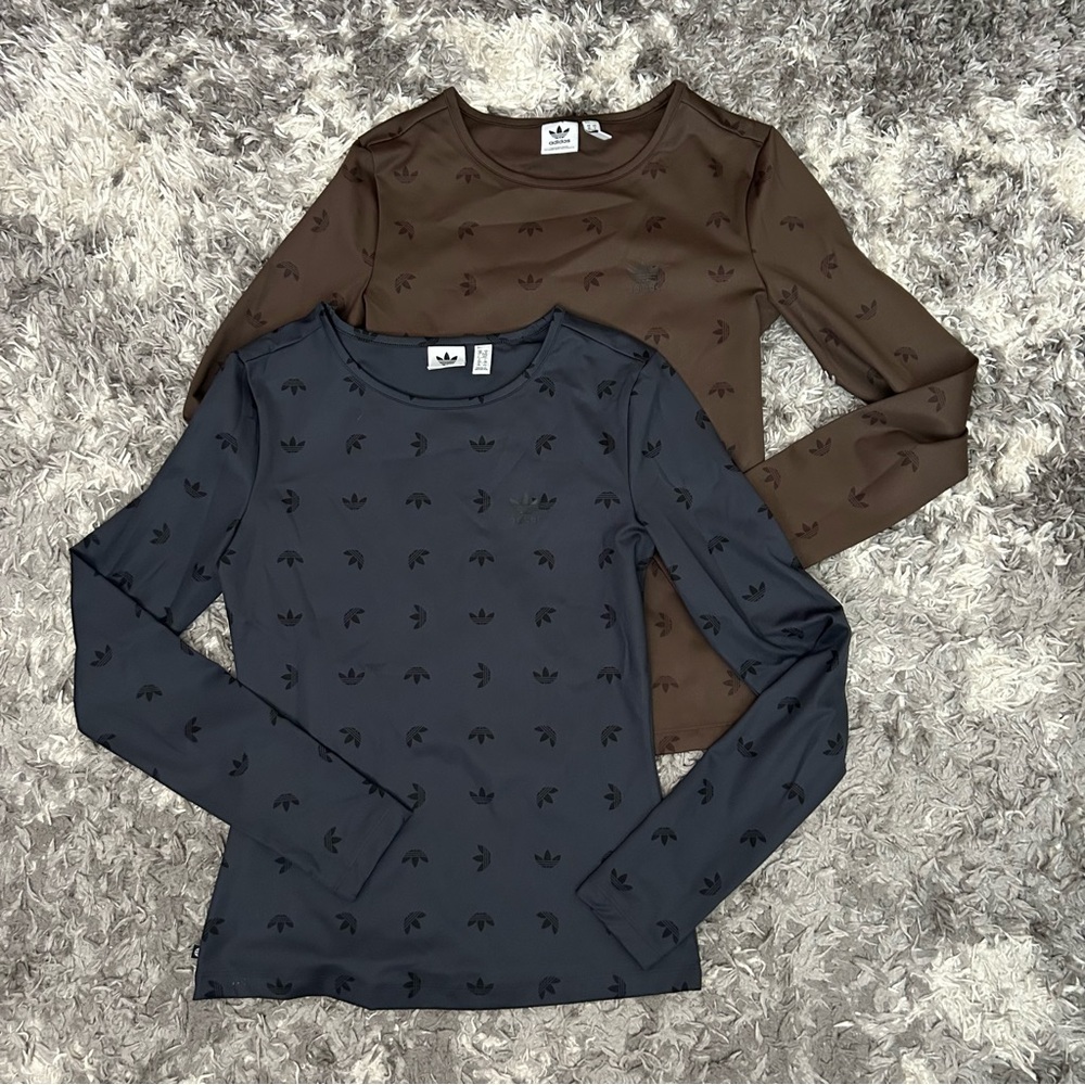 adidas Originals Slim Allover Print long sleeve T-shirt bundle